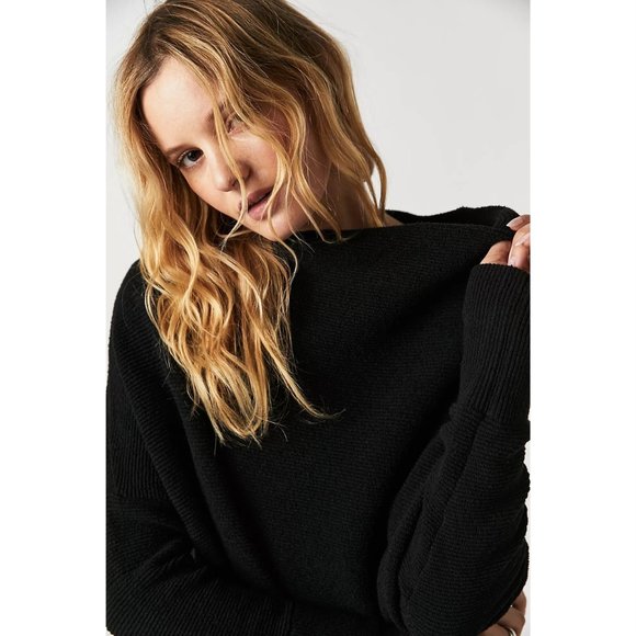 Free People Ottoman Slouchy Tunic in  Black - Picture 7 of 11